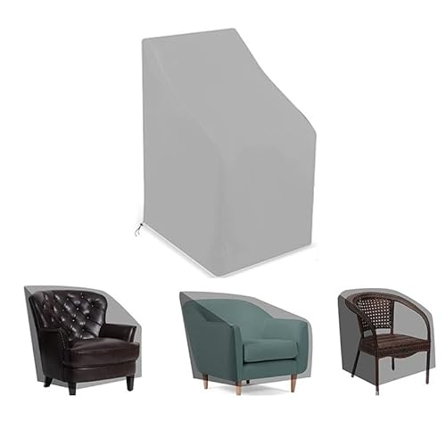 QSTGX Gartenmöbel Oxford-Gewebe reißfest wind- und staubdicht Wasserdicht Abdeckung für Gartentische und -stühle, UV-beständig Allgemeiner Gebrauch(Gray,2 pcs 64x64x120/70cm) von QSTGX