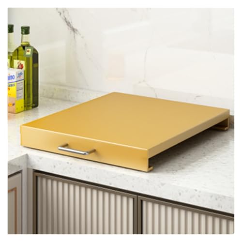 QSTGX Gasherd Abdeckung Edelstahl Herdplattenabdeckung FüR Elektroherd Fleckenabweisend Leicht zu reinigen Multifunktionales Aufbewahrungsregal(A,35x48x7 cm) von QSTGX