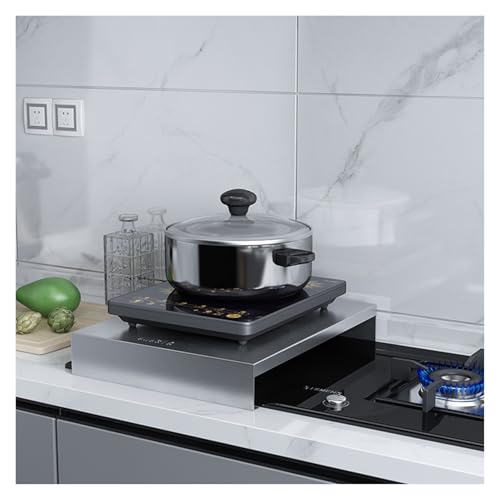 QSTGX Gasherd Abdeckung Kochfeldabdeckung Edelstahl Ablage für Küchenarbeitsflächen für Arbeitsflächen, Spülbecken, Wohnmobile und Elektro-/Gasherde(A-1.0 MM,48x35x9cm) von QSTGX