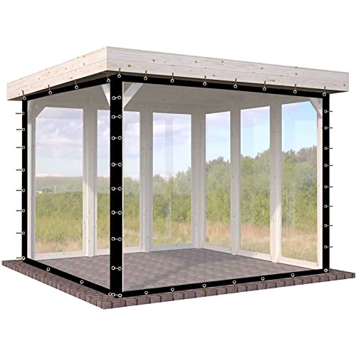QSTGX Klare, wasserdichte PVC-Plane, für Gartenterrassen, Terrassenplanen, Winddichte Kunststoffvorhänge mit Ösen (Color : Transparent, Size : 1x3m) von QSTGX
