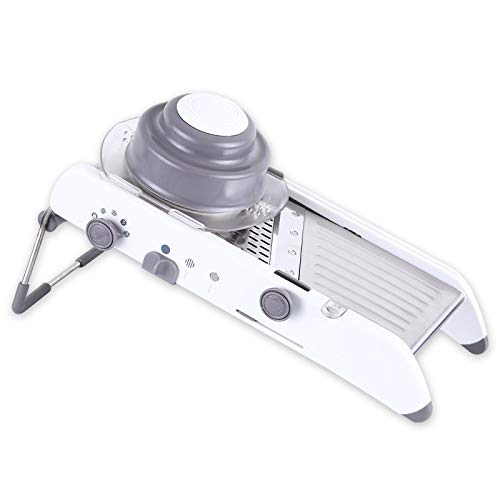 QSTNXB Mandolinenschneider für Die Küche, Profi Mandoline Aus Verstellbarer Edelstahl Gemüsehobel, Multifunktionaler Küchen Gemüseschneider, Chicken Shredder mit Rutschhemmender Griff, für Gemüse von QSTNXB