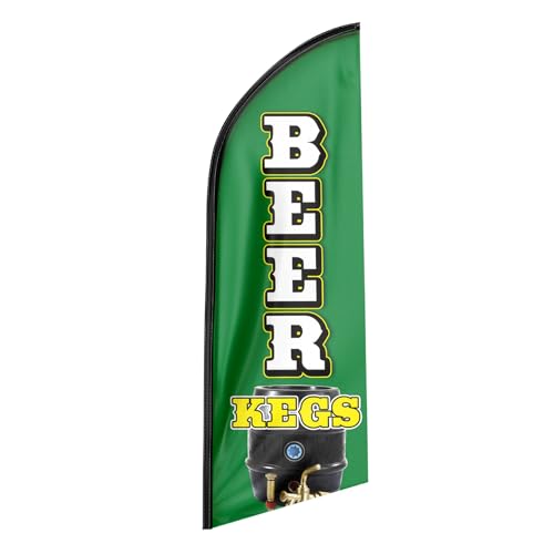 QSUM Bierfässer-Federflagge, Polyester, lebendige Farben für Unternehmen (Fahnenmast nicht im Lieferumfang enthalten) von QSUM