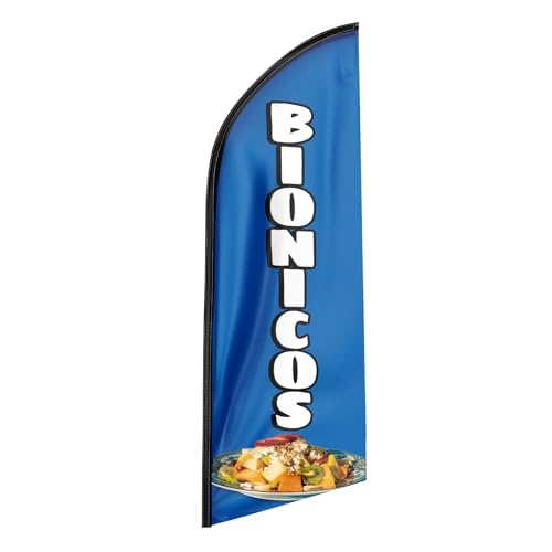 QSUM Bionicos Federflagge, Polyester, lebendige Farben für Unternehmen (Fahnenmast nicht im Lieferumfang enthalten) von QSUM