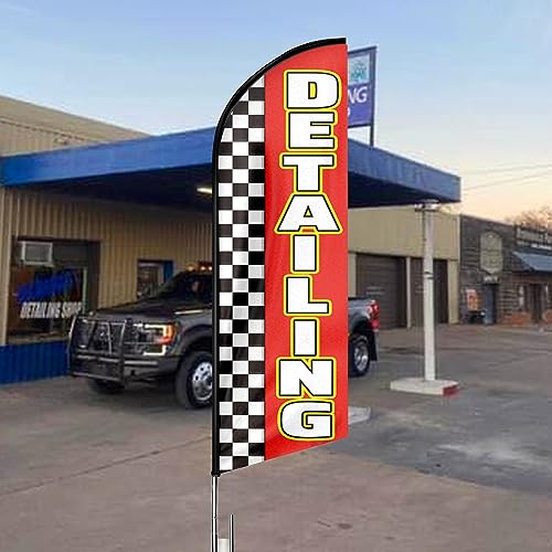 QSUM Detailing Swooper Flagge, 30 m Detailing Advertising Flag with Pole Kit, Ground Spike, Detailing Signs Feather Flag for Businesses and Storefronts QSUM Detailing Swooper Flagge, 30 m Detailing Advertising Flag with Pole Kit, Ground Spike, Detailing Signs Feather Flag for Businesses and Storefronts von QSUM