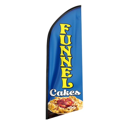 QSUM Funnel Cakes Federflagge, Polyester, lebendige Farben für Unternehmen (Fahnenmast nicht im Lieferumfang enthalten) von QSUM