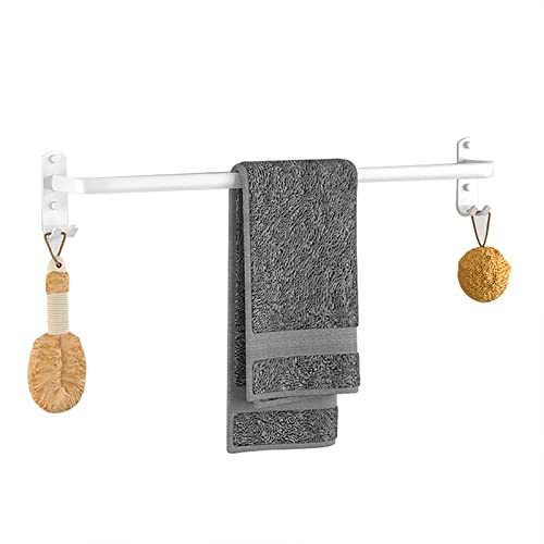 Aluminium-Single-Bar-Multi-Barr-Handtuchregal, Multifunktionelle Wandmontage Badetuchschiene mit 2 Haken/80 cm/b-Black das Neue von QSYJCCXD