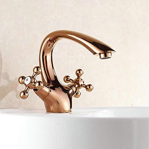 Badezimmer Wasserhahn Gold Polished Messing Basin Waschbecken Wasserhahn Eingriff Wasserhähne, einfache Installation von QSYJCCXD