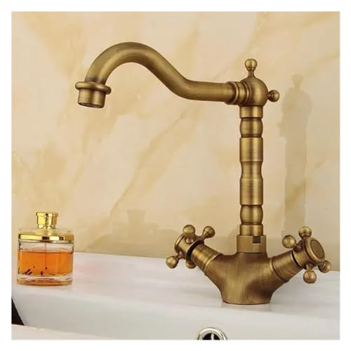 Beckenarmaturen Antiquitäten Messing Bad Waschbecken Wasserhahn 360 Grad Schwenkausbrüche Doppelkreuzgriff Bad Küchenmischer Haken, Chrom -Badezimmer Wasserhahn Beckenarmaturen Antiquitäten Messing Bad Waschbecken Wasserhahn 360 Grad Schwenkausbrüche Doppelkreuzgriff Bad Küchenmischer Haken, Chrom -Badezimmer Wasserhahn von QSYJCCXD