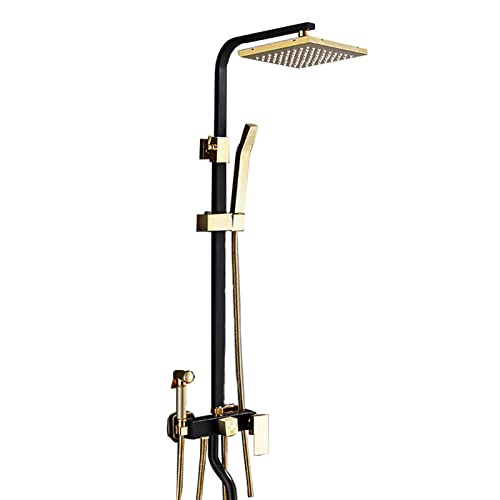 Duschkopf, 8 Zoll Hochdruckniederschlag Duschkopf/Handheld Duschkombination Badezimmer Luxus Duscharmaturen Sets, Höhe/Winkel einstellbar von QSYJCCXD