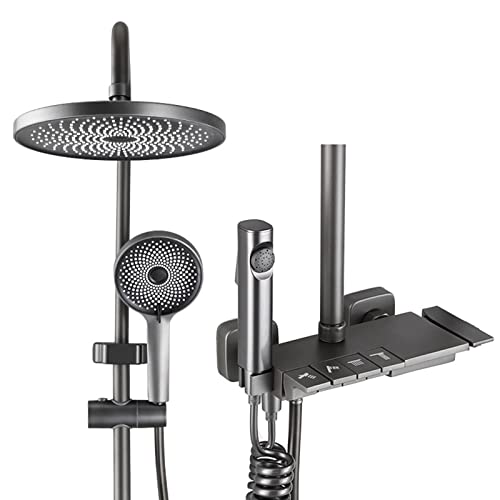 Duschsystem, Hochdruckniederschlag Dual Duschkopf, Badezimmer 12 Zoll Regenduschkopf mit Handheld -Combo -Set, Duschhahnset mit Ventil und Verkleidung (a) von QSYJCCXD