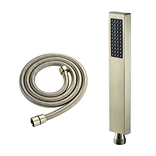 Handheld Duschkopf Messing Hand gehalten Duschkopf Niederschlag Duschhead Ein Sprühmodus Massage Spa Duschhead Quadrat von QSYJCCXD