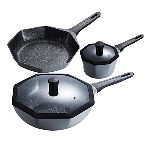 Kochgeschirr 4 Stück Pot Set Haushaltsfutter Pot -Induktionskocher Wok Anzug Küchentöpfe und Pfannenkochgeschirrset von QSYJCCXD