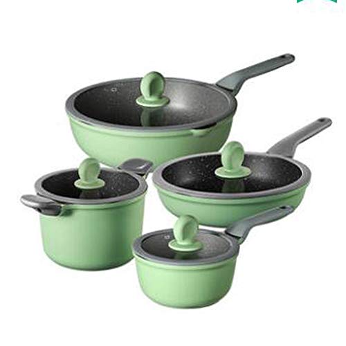 Kochgeschirrset Suppe Pot Fritting Pfanne Kochwerkzeug Nicht-Stall-Küche Induktion Kocher Milch Pot Nudeln Wok Hotpot Auflauf (Größe: Set Mahlzeit 1) von QSYJCCXD