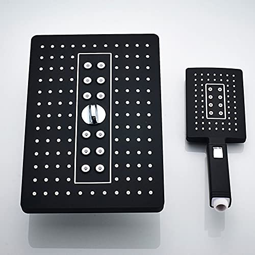 Niederschlagsdusche Kopf Over-Head Duschsprüher Multifunktions Bad Duschkopf mit Handshower Schwarz, Duschkopf C. Niederschlagsdusche Kopf Over-Head Duschsprüher Multifunktions Bad Duschkopf mit Handshower Schwarz, Duschkopf C. von QSYJCCXD