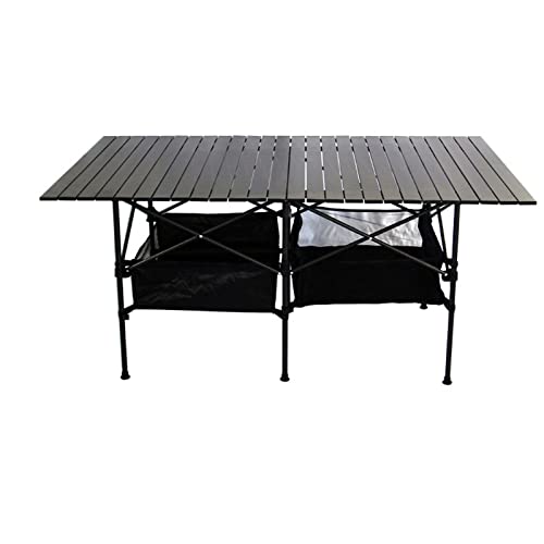 QSYJCCXD Aluminiumlegierungspicknick -Klapptisch und Stuhlsatz, wasserdichtes haltbares tragbares Camping Tabelle 153 * 80 * 70 cm Höhenhöhe Einstellbarer Tischschreibtisch von QSYJCCXD