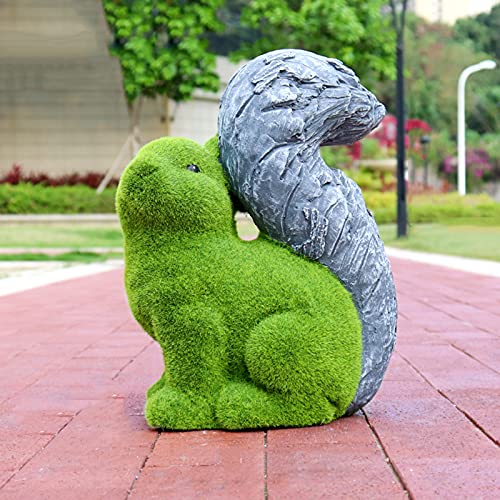 QSYJCCXD Garten Versperrte Kaninchenstatue-Dekor-Oster Moos Bunny Figuren Ornament, künstliches Rasen Tier, grüne Umwelt wasserdichte FRP, für Patio Lawn Yard, K. von QSYJCCXD