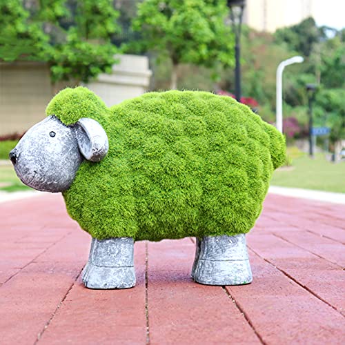 QSYJCCXD Garten Versperrte Kaninchenstatue-Dekor-Oster Moos Bunny Figuren Ornament, künstliches Rasen Tier, grüne Umwelt wasserdichte FRP, für Patio Lawn Yard, K. von QSYJCCXD