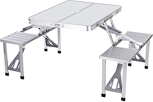 QSYJCCXD Klapptisch im Freien, Campingtisch, klappbare Picknick -Set -Bank -Set, wasserdicht, tragbar, für Gartenpartys im Freien, blau QSYJCCXD Klapptisch im Freien, Campingtisch, klappbare Picknick -Set -Bank -Set, wasserdicht, tragbar, für Gartenpartys im Freien, blau von QSYJCCXD