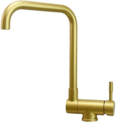Waschbecken Taps Küche Inneres Fenster Klappküchenarmatur 360 ° Rotation Edelstahl Bleifreies Waschbecken Wasserhahn Mischhahn, Gold Waschbecken Taps Küche Inneres Fenster Klappküchenarmatur 360 ° Rotation Edelstahl Bleifreies Waschbecken Wasserhahn Mischhahn, Gold von QSYJCCXD