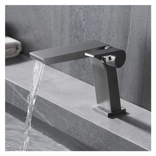 Wasserhähne Schwarzer Badezimmer Wasserhahn ein Griff Basin Mixer Tap Pinsel Gold Wasserhahn Messing Waschbecken Badezimmer, einfache Installation von QSYJCCXD