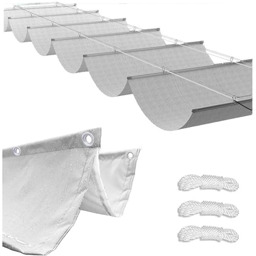 2025 Einziehbares Sonnensegel Verstellbar Aufrollbar Welle Sonnensegel Sonnenschutz Wasserdicht Outdoor Balkon Pergola UV-Beständig Segeltuch Markise für Terrasse (Grau,1.5Mx4M) von QSZTJJ