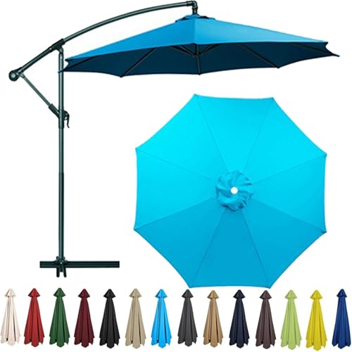 Sonnenschirm Ersatzbezug 2-4.0m 6/8 Streben, Sonnenschirm Stoff Uv Schutz 50 Windfest Strand Terrasse Garten Überdachung Ersatzabdeckung für Outdoor-Regenschirm (Light blue,8 Ribs-4m(13ft)) von QSZTJJ