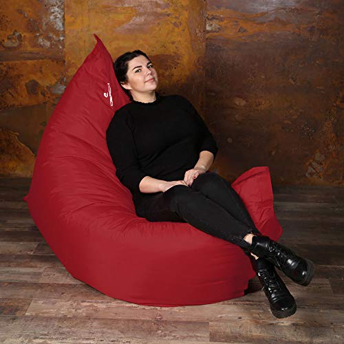 QSack Outdoor Sitzsack XXL, Deutscher Qualitätsfüllung, 140x180 cm (Rot) von QSack