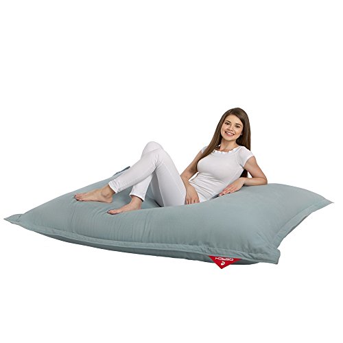 QSack Sitzsack Indy mit Mikroperlen aus Deutscher Qualitätsfüllung, EPS HBCD frei, Indoor Sitzsack mit Innenhülle, 140x180 cm, Neu (blaugrau) von "Univok"