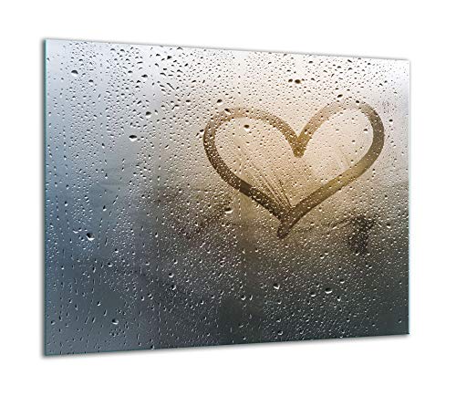 QTA | Herdabdeckplatte 60x52 Einteilig Glas Elektroherd Induktion Herdschutz Spritzschutz Glasplatte Schneidebrett Herz von QTA
