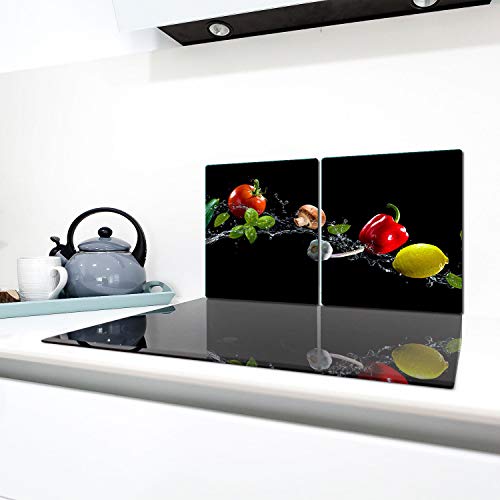 QTA | Herdabdeckplatten 2 x 40 x 52 cm Ceranfeldabdeckung Schutz Herdblende 80x52 2teilig Glas Spritzschutz Abdeckplatte Glasplatte Herd Ceranfeld Abdeckung Schneidebrett Schwarz Gemüse QTA | Herdabdeckplatten 2 x 40 x 52 cm Ceranfeldabdeckung Schutz Herdblende 80x52 2teilig Glas Spritzschutz Abdeckplatte Glasplatte Herd Ceranfeld Abdeckung Schneidebrett Schwarz Gemüse von QTA