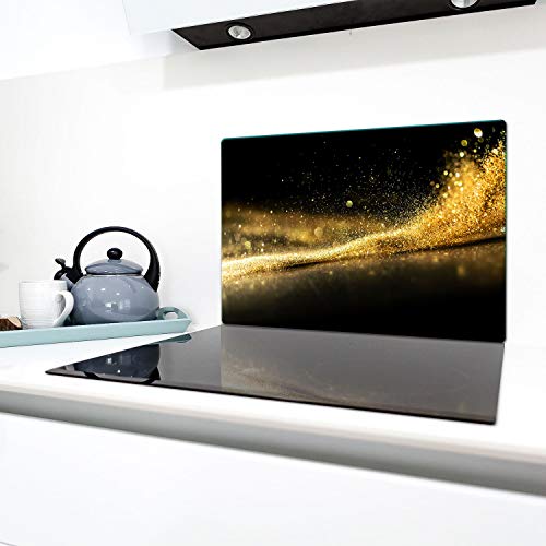 QTA | Herdabdeckplatten 80x52cm Ceranfeld Abdeckung Glas Spritzschutz Abdeckplatte Glasplatte Herd Ceranfeldabdeckung Gold Schwarz QTA | Herdabdeckplatten 80x52cm Ceranfeld Abdeckung Glas Spritzschutz Abdeckplatte Glasplatte Herd Ceranfeldabdeckung Gold Schwarz von QTA