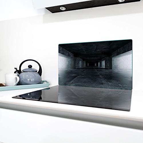 QTA | Herdabdeckplatten 90x52cm Ceranfeld Abdeckung Glas Spritzschutz Abdeckplatte Glasplatte Herd Ceranfeldabdeckung Schwarz von QTA