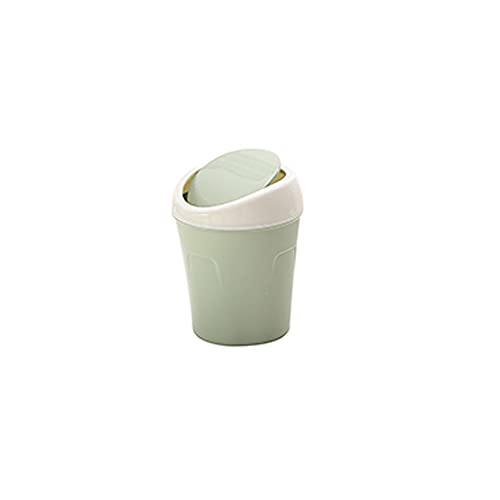 QTANZIQI Mini-Papierkorb aus Kunststoff mit Schwingdeckel, winziger Desktop-Mülleimer für Zuhause, Büro, Waschtisch, Tisch, Schlafzimmer (grün) silk pillowcase von QTANZIQI