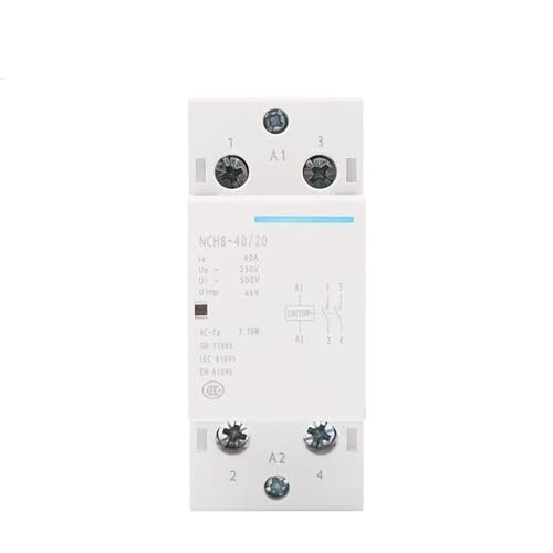 1PCS NCH8 AC Schütz Schiene Typ Haushalt Kleine Single-phase 2P 4P 220V 230V 40A 63A 50HZ 60HZ 2NC 2NO 1NO1NC 4NO 2NO2NC(4P 63A 4NO) von QTAZMJPB