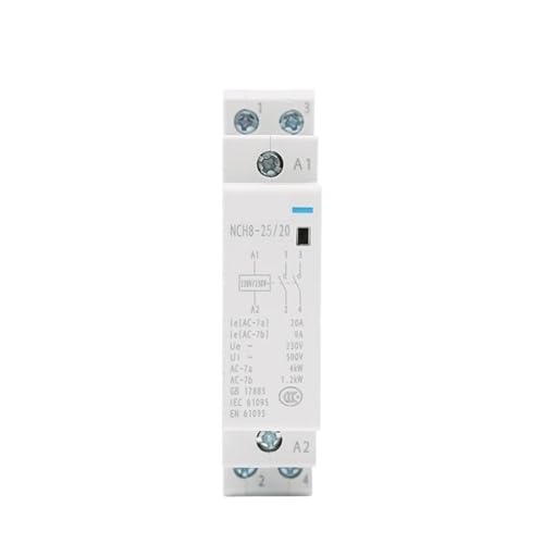 1PCS NCH8 Einphasige AC Schütz Schiene Typ Haushalt Kleine 220V 230V 20A 25A 50HZ 60HZ 2NC 2NO 1NO1NC(2P 25A 1NO 1NC) von QTAZMJPB