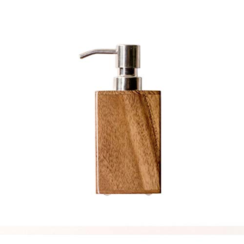 QTBH Seifenspender Hochwertiges Holz-Flaschen-Badezimmer mit hoher Kapazität Presse Seifenspender Haushaltsdusche-Duschgel-Gel-Shampoo-Box Flüssigseifen-Spender Spülmittel-Spender von QTBH