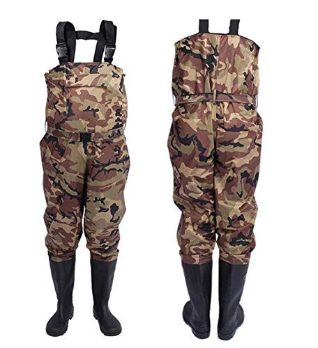 QTDZ wasserdichte Wathose Anglerhose Watstiefel Fisch Teich Gummi PVC Nylon Watthosen mit Stiefeln, Licht und Komfortabel Jagd Anzüge Wandern Schuhe für Männer Frauen Outdoor,Tarnung,47 EU QTDZ wasserdichte Wathose Anglerhose Watstiefel Fisch Teich Gummi PVC Nylon Watthosen mit Stiefeln, Licht und Komfortabel Jagd Anzüge Wandern Schuhe für Männer Frauen Outdoor,Tarnung,47 EU von QTDZ