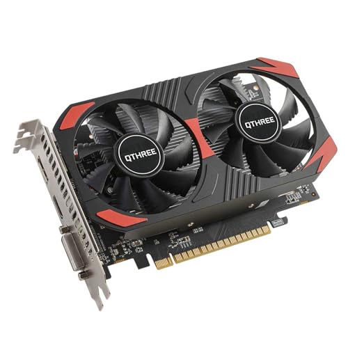 QTHREE GTX 1050 Ti Grafikkarte, 4GB 128-bit GDDR5, Desktop Grafikkarten for PC Gaming, DisplayPort HDMI DVI-D, PCI Express X16, Computer GPU, DirectX 12 von QTHREE