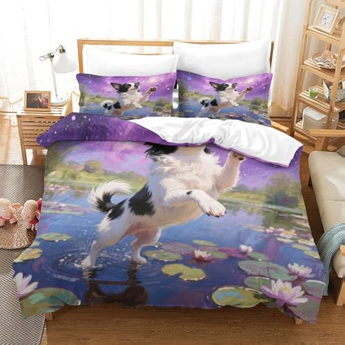 QTIVARLEN Chihuahua Bettbezug Set Bettwäsche Set Kinderbettwäsche-Set Reißverschluss Mit Kissenbezug Betten Set Für Jugendliche Kinder Schlafzimmer Super King（260x220cm） von QTIVARLEN