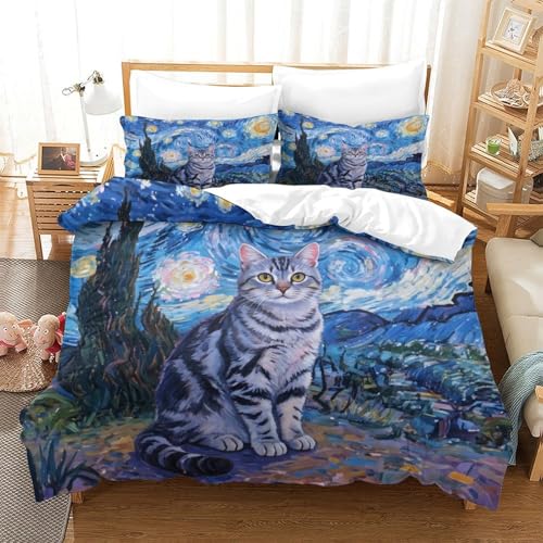 QTIVARLEN Chinesisch Li Hua Bettbezug Set Bettwäsche Kinderbettwäsche-Set Reißverschluss Mit Kissenbezügen Betten Set Für Jungen Und Mädchen, Kinder King（220x240cm） von QTIVARLEN