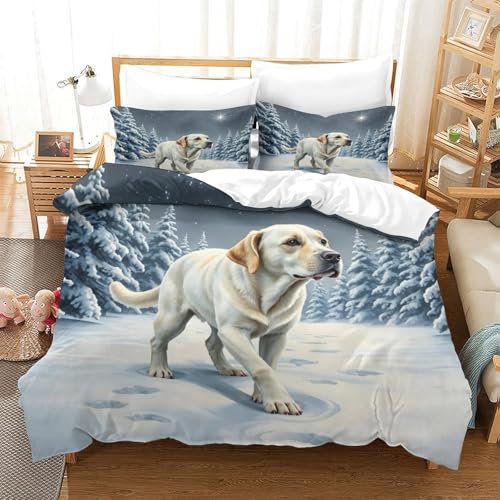 QTIVARLEN Der Labrador Retriever Bettbezug Bettwäsche-Sets Kinderbettwäsche Reißverschluss Mit Kissenbezügen Betten Set Für Jugendliche Kinder Schlafzimmer Super King（260x220cm） von QTIVARLEN