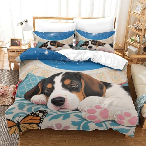 QTIVARLEN Papillon Bettbezug Bettwäsche Kinderbettwäsche-Set Reißverschluss Mit Kissenbezug Betten Set Für Jugendliche Kinder Schlafzimmer Super King（260x220cm） von QTIVARLEN