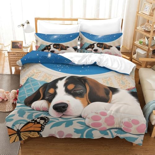 QTIVARLEN Papillon Bettbezug Set Bettwäsche Set Kinderbettwäsche-Set Reißverschluss Mit Kissenbezug Betten Set Für Jugendliche Kinder Schlafzimmer Double（200x200cm） von QTIVARLEN