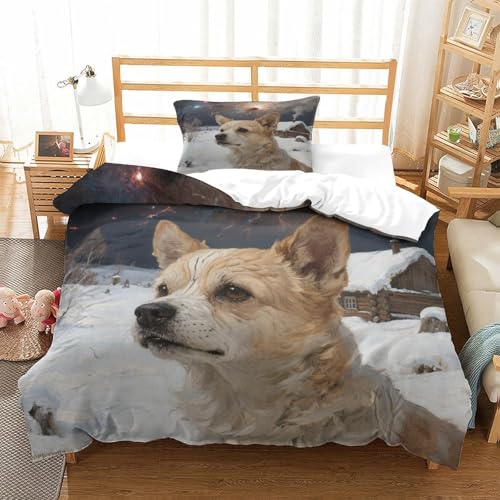QTIVARLEN Shih Tzu Bettbezug Set Bettwäsche Kinderbettwäsche Reißverschluss Mit Kissenbezügen Betten Set Für Jungen Und Mädchen, Kinder Single（135x200cm） von QTIVARLEN