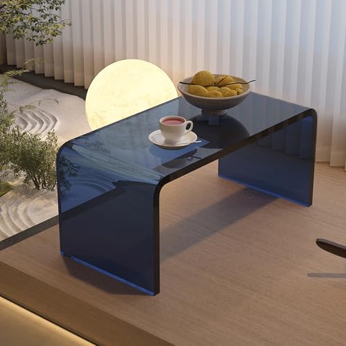 QTQHOME Acryl Transparenter U-förmiger Beistelltisch moderner Endtisch mit abgerundeten Kanten, Stilvolle Kaffeemöbel für kleine Räume, Schlafzimmer, Wohnzimmer (50 x 30 x von QTQHOME