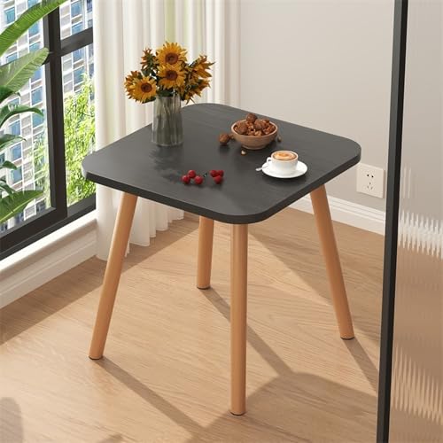 QTQHOME Kleiner quadratischer Couchtisch, moderner Tisch für Wohnzimmer, Schlafzimmer, einfache Beistelltische aus Holz für kleine Räume (50 x 50 x 30 cm, Schwarz) von QTQHOME