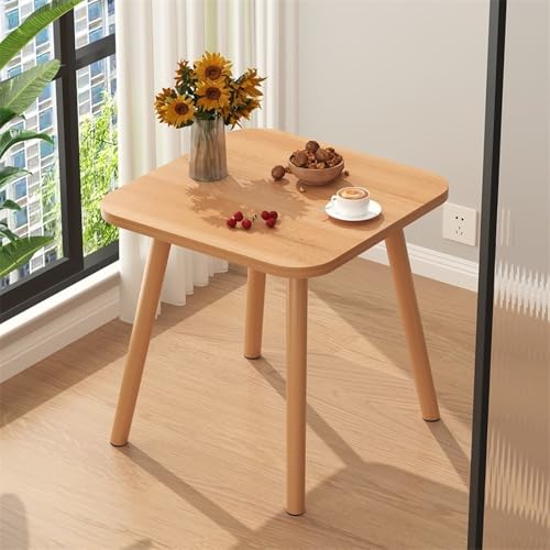QTQHOME Kleiner quadratischer Couchtisch, moderner Tisch für Wohnzimmer, Schlafzimmer, einfache Beistelltische aus Holz für kleine Räume (50 x 50 x 30 cm, Walnuss) von QTQHOME