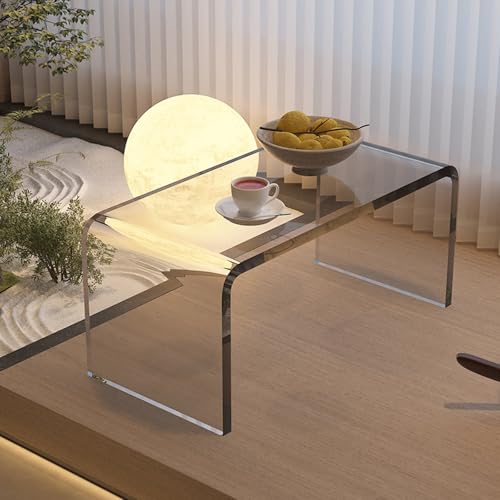 QTQHOME Transparenter Beistelltisch aus Acryl, U-förmig, moderner Beistelltisch mit abgerundeten Kanten, stilvolle Couchtisch-Möbel für kleine Räume, Schlafzimmer, Wohnzimmer (55 x 30 x 30 cm, QTQHOME Transparenter Beistelltisch aus Acryl, U-förmig, moderner Beistelltisch mit abgerundeten Kanten, stilvolle Couchtisch-Möbel für kleine Räume, Schlafzimmer, Wohnzimmer (55 x 30 x 30 cm, von QTQHOME