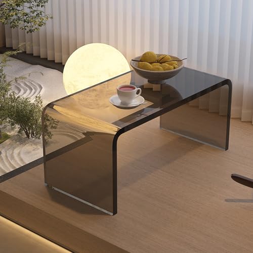 QTQHOME Transparenter Beistelltisch aus Acryl, U-förmig, moderner Beistelltisch mit abgerundeten Kanten, stilvolle Couchtisch-Möbel für kleine Räume, Schlafzimmer, Wohnzimmer (60 x 40 x 40 cm, grau) QTQHOME Transparenter Beistelltisch aus Acryl, U-förmig, moderner Beistelltisch mit abgerundeten Kanten, stilvolle Couchtisch-Möbel für kleine Räume, Schlafzimmer, Wohnzimmer (60 x 40 x 40 cm, grau) von QTQHOME
