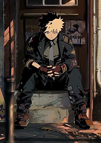 QTRT My Hero Academia-Bakugou Katsuki Arbeitskleidung Anime DIY 5D Diamant Malkasten voller Bohrgerät Kunst Craft Leinwand Hauptwanddekor DIY Puzzle Eltern-Kind-Interactive Cartoon 5d Diamant-Malerei von QTRT